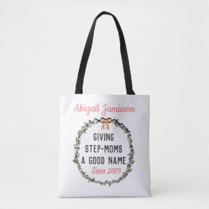 Cute Floral Wreath Step Mum Mothers Day Tote Bag