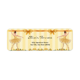 Cute Floral Yellow Ballerina Ribbon Baby Shower