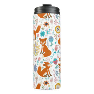 Cute flores and flowers pattern thermal tumbler