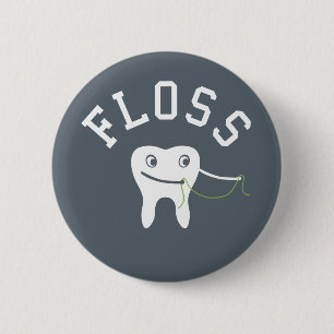 Cute Floss Tooth 6 Cm Round Badge