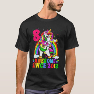 Cute Flossing Unicorn 2013 8 Years Old 8Th Birthda T-Shirt