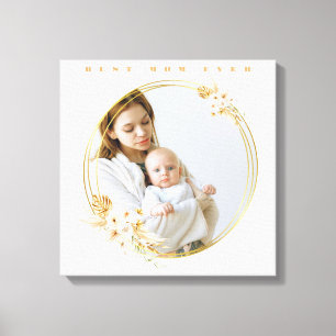 Cute flourish rounded photo frame  canvas print