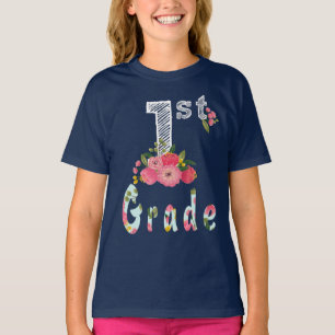 Cute Flower 1st Grade Back to school T-Shirt