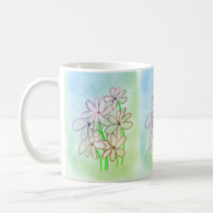 Cute Flower Art In A Row Coffee Mug