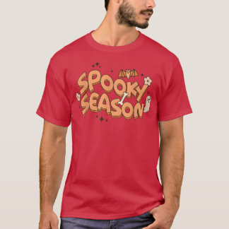 Cute Flower Bat and Ghost Spooky Season Funny Hall T-Shirt