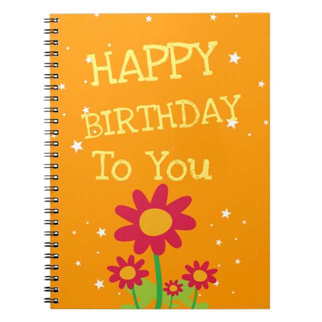 Cute Flower Birthday Gift Notebook (Front)