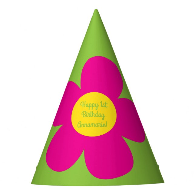 Cute Flower Birthday Party Hat (Front)
