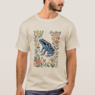 Cute Flower Blue Poison Dart Frog Toad Frog Lover T-Shirt