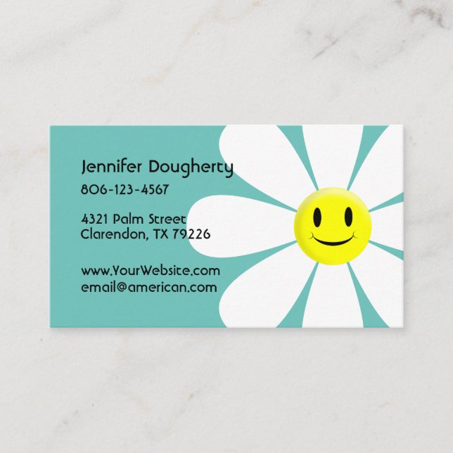 Cute Flower Business Card (Front)