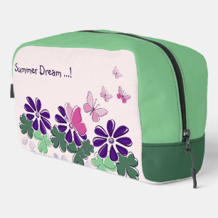 Cute Flower Butterflies Doodle Name Dopp Kit