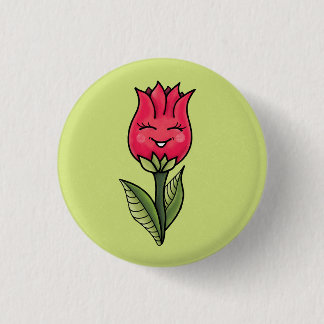 Cute Flower Character Girly 3 Cm Round Badge