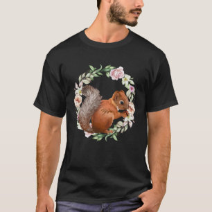 Cute Flower Circle And Squirrel  Animal & Nature T-Shirt
