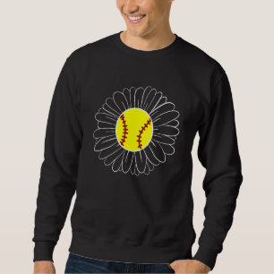 Cute Flower Daisy Softball Mum Sweatshirt