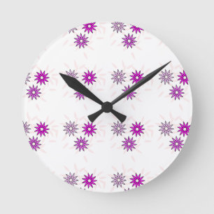 Cute flower design round clock