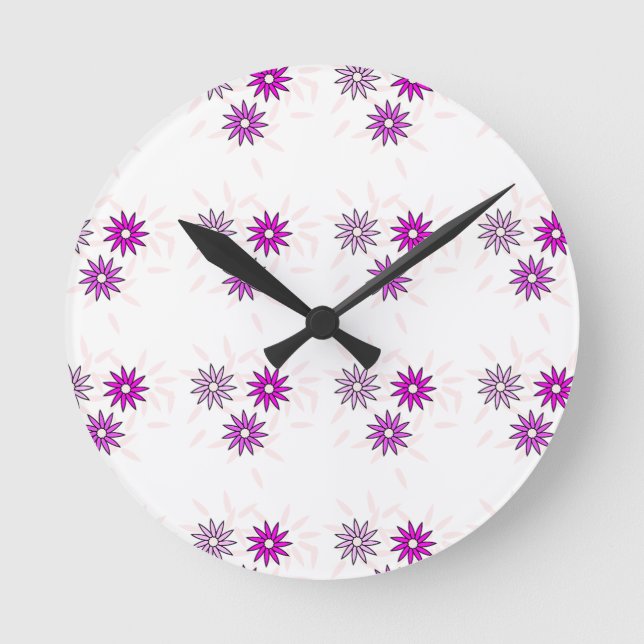 Cute flower design round clock (Front)