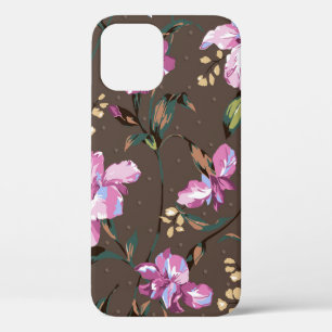cute flower design textile illustrationart, backgr iPhone 12 case