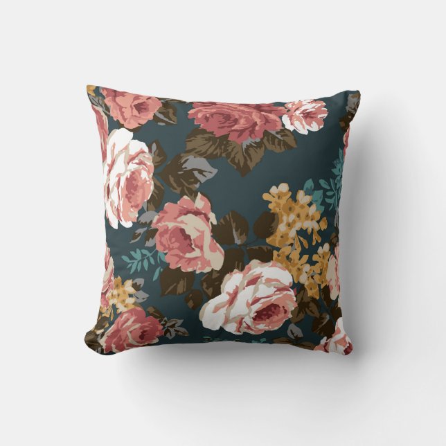 cute flower design textile illustrationart, patter cushion (Front)