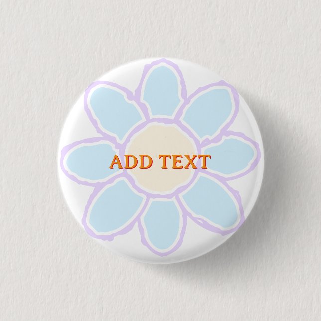  Cute Flower Drawing Custom Text 3 Cm Round Badge (Front)