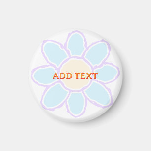 Cute Flower Drawing Custom Text Magnet