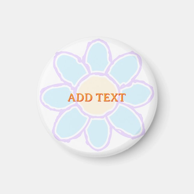 Cute Flower Drawing Custom Text Magnet (Front)