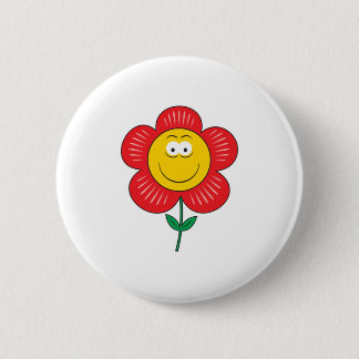 Cute Flower Face 6 Cm Round Badge