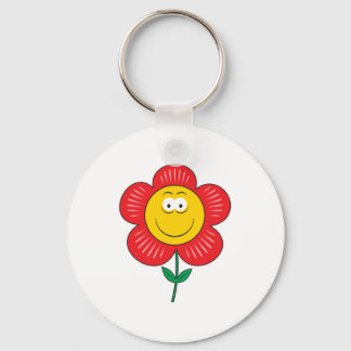 Cute Flower Face Key Ring