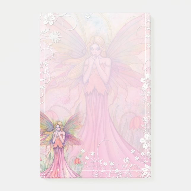 Cute Flower Fairy Art Post-it Notes (Front)
