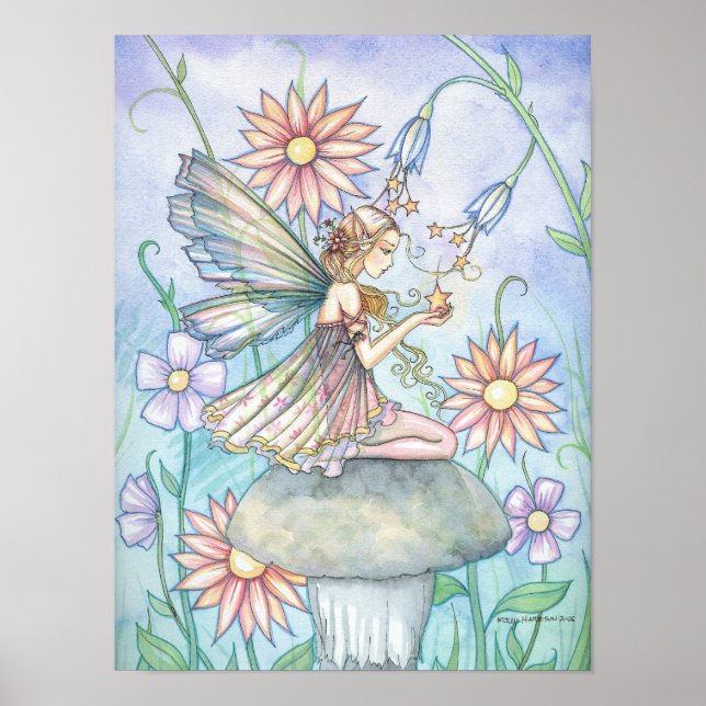 Cute Flower Fairy Art Poster by Molly Harrison (Front)