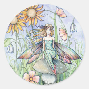 Cute Flower Fairy Art Stickers by Molly Harrison