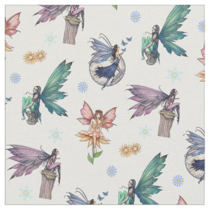Cute Flower Fairy Fantasy Art Pattern Fabric