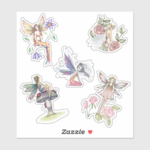 Cute Flower Fairy Stickers by Molly Harrison