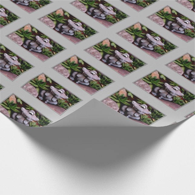 Cute Flower Garden Frog Nature Pattern    Wrapping Paper (Corner)