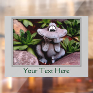 Cute Flower Garden Frog Welcome  Window Cling