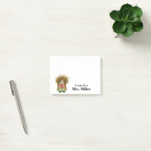 Cute Flower Girl Gnome Personalised Post-it Notes