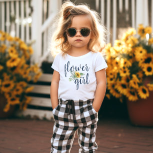 Cute Flower Girl Sunflower Wedding T-Shirt