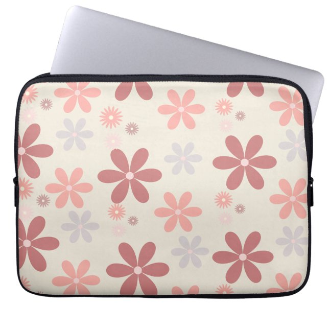 cute flower girly girl glitter   laptop sleeve (Front)