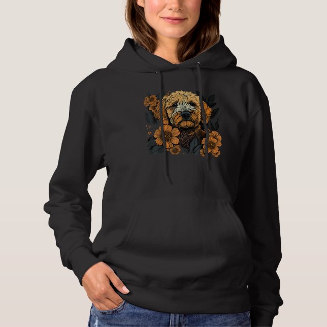 Cute Flower Goldendoodle summer Floral Golden Dood Hoodie (Front)