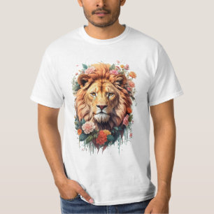 Cute Flower Lion on summer Floral Lion T-Shirt