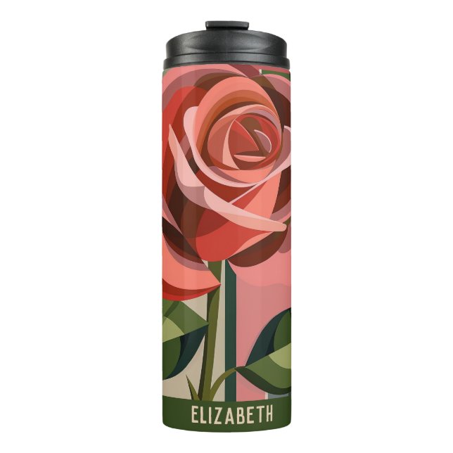 Cute Flower Monogram Floral Tumbler (Front)