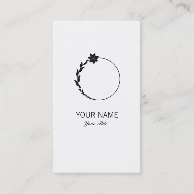 CUTE FLOWER MONOGRAM LETTER O WHITE BUSINESS CARD (Front)