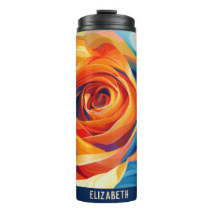 Cute Flower Monogram Rose Tumbler