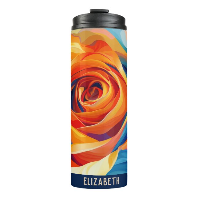 Cute Flower Monogram Rose Tumbler (Front)