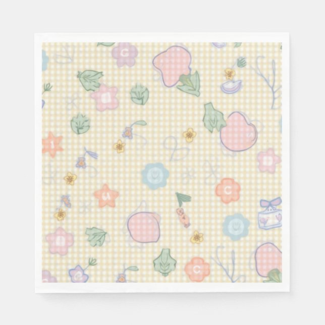 Cute Flower paper napkin (Edit) (Front)