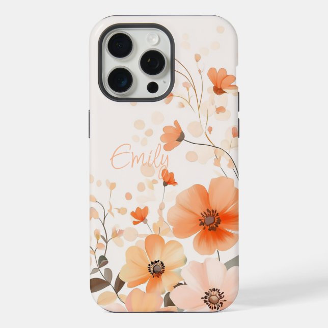 Cute Flower Pattern Name iPhone Case (Back)