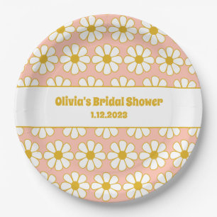 Cute Flower Pattern Personalised Bridal Shower Paper Plate
