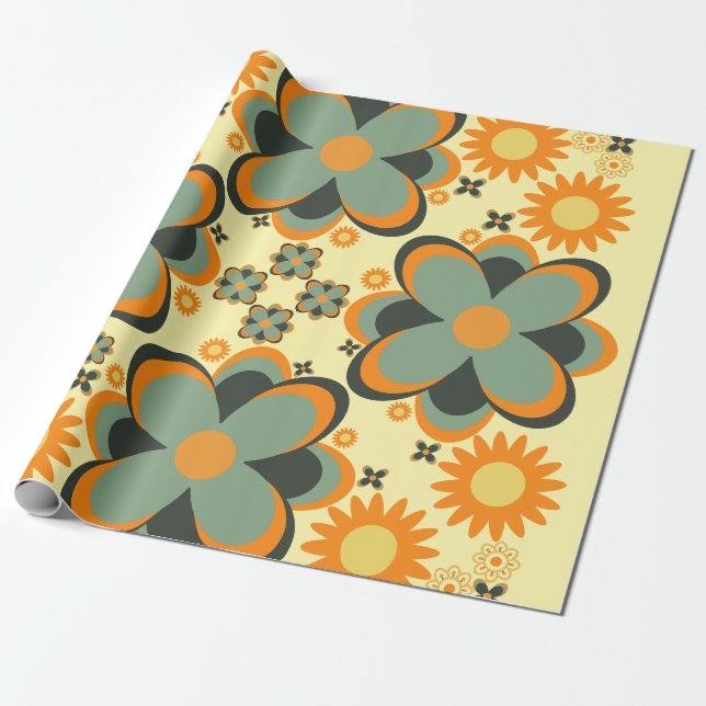 cute flower petal pattern 7 wrapping paper (Unrolled)