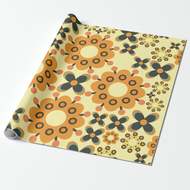 cute flower petal pattern wrapping paper (Unrolled)