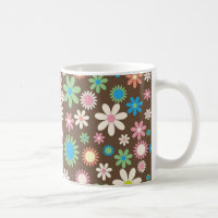 Cute Flower Power Pattern Brown