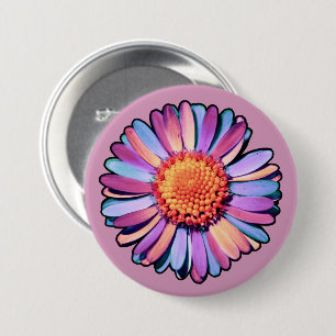   Cute Flower Purple Pink Blue Boho Daisy Bisexual 7.5 Cm Round Badge