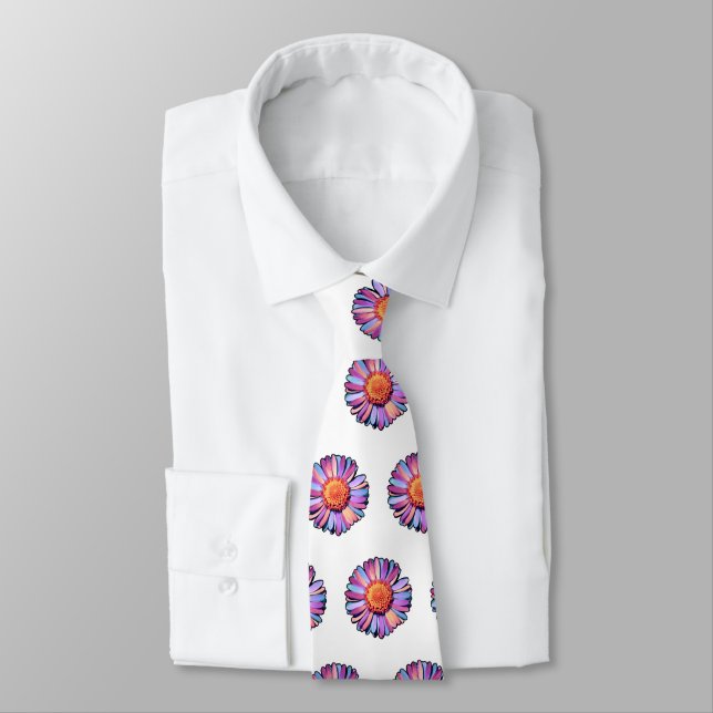   Cute Flower Purple Pink Blue Boho Daisy Bisexual Tie (Tied)